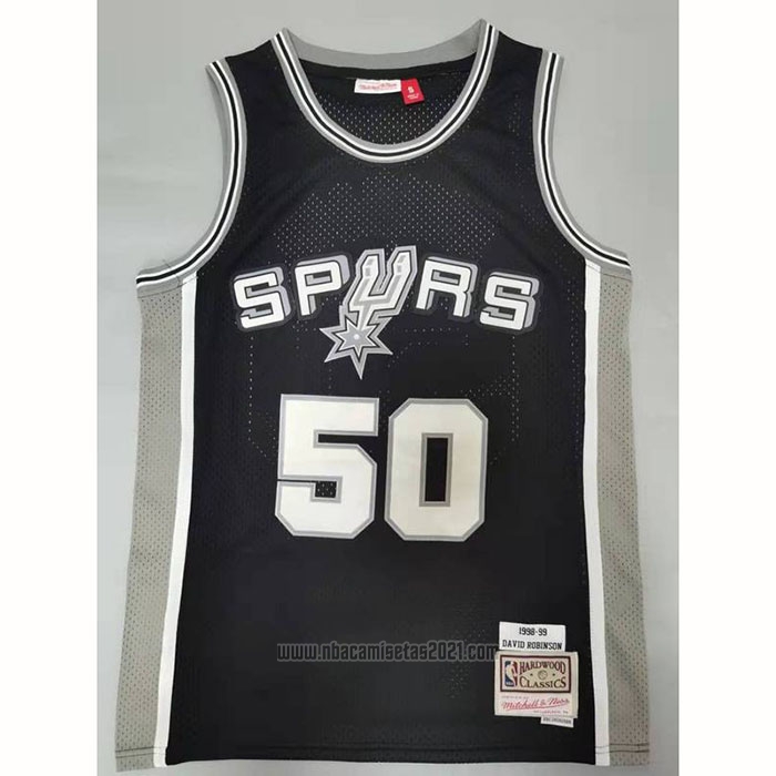Camiseta San Antonio Spurs David Robinson #50 Mitchell & Ness 1998-99 Negro